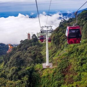 Cable,Car,At,Genting,Highlands,,Malaysia,In,A,Foggy,Weather